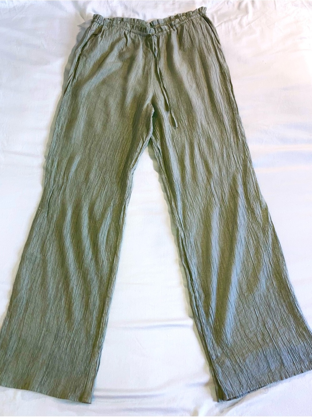 Zara Olive Green Wide-Leg Pants
